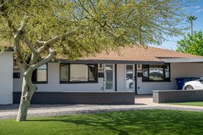 Phoenix apartment for rent - A white house with a tree in front of it.